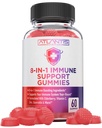 Atlantis Nutrition 8- in-1 Immunity Support Gummies with Elderberry ttesmå 124; immunsupplement med Elderberry, Quercetin, Zink, C-vitamin - Immunity Boostere til voksne & Børn - Lækker Flavor - 60 Greve