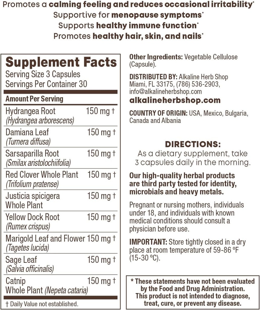 Alkaline Herb Shop Hendes supplement 90 Kapsler (Hendes Wellness)