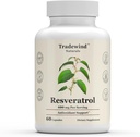 Resveratrol 600mg - Vegan - Non- GMO - Støtte sund aldring og hjerte-kar-sundhed - rig på antioxidanter - 60 vegetabilske kapsler