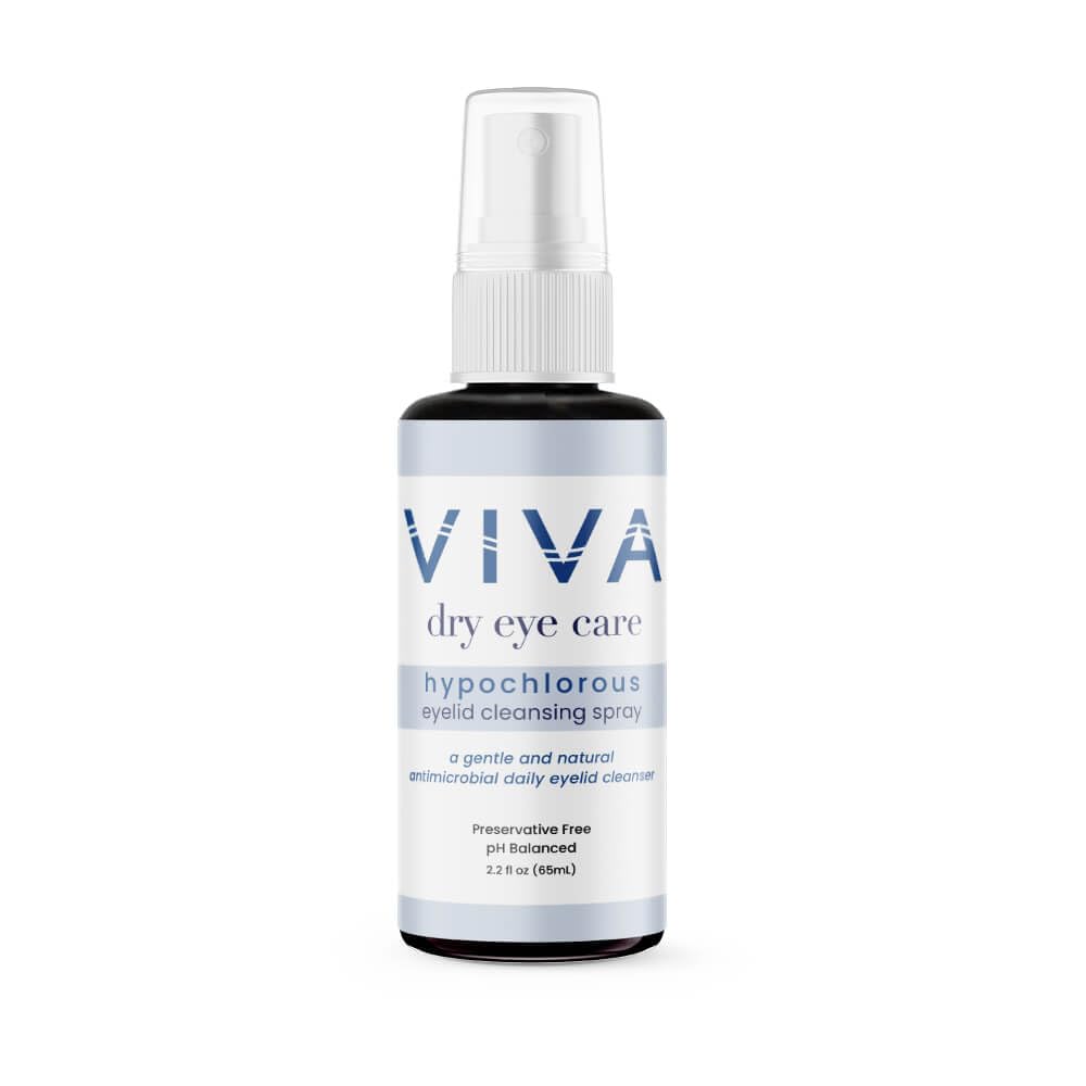 VIVA Eyelid Cleansing Spray • 124; Pure, Hypochlorous Acid • 124; Delt, Effektiv Eyelid & Lash Cleanser for at fjerne allergener, snavs, olier, Makeup • 124; 2,2 fl oz (65ml)