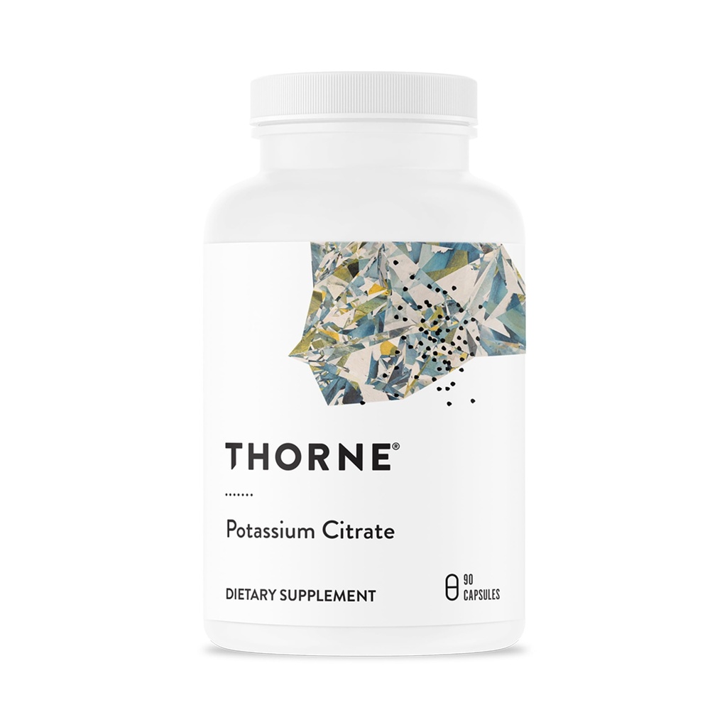 THORNE - Kaliumcitrat - Højde- Absorberet Kaliumsupplement til Nyre, Hjerte og Skeletal Support * - 90 Kapsler