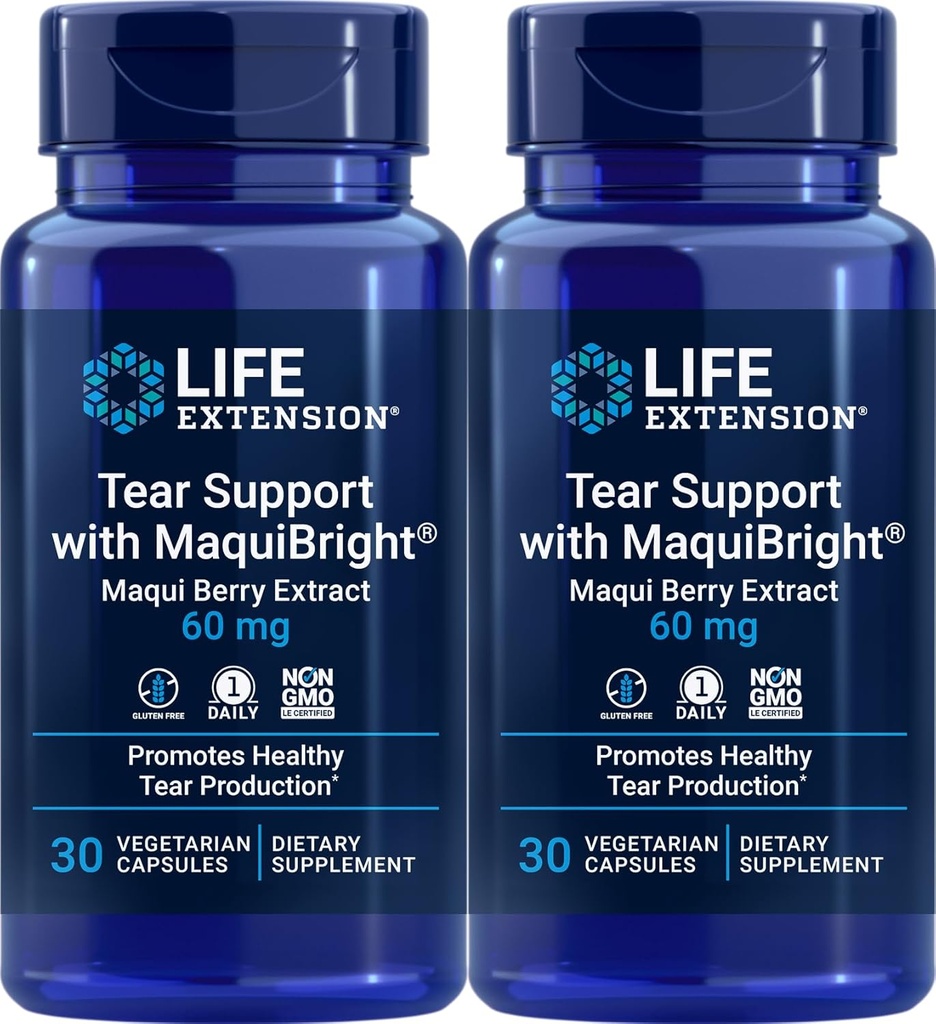 Life Extension Tear Support med MaquiBright 60 mg, 30 vegetariske kapsler (pakke med 2)