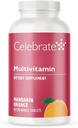 Celebrere Vitamin Bariatric Multivitamin Chewable, Iron Free - Post Gastric bypass & Sleeve Gastrectomy Supplement for mænd & kvinder - Essential Minerals & Vitamin A, B, D & E - Orange (60 tabletter)
