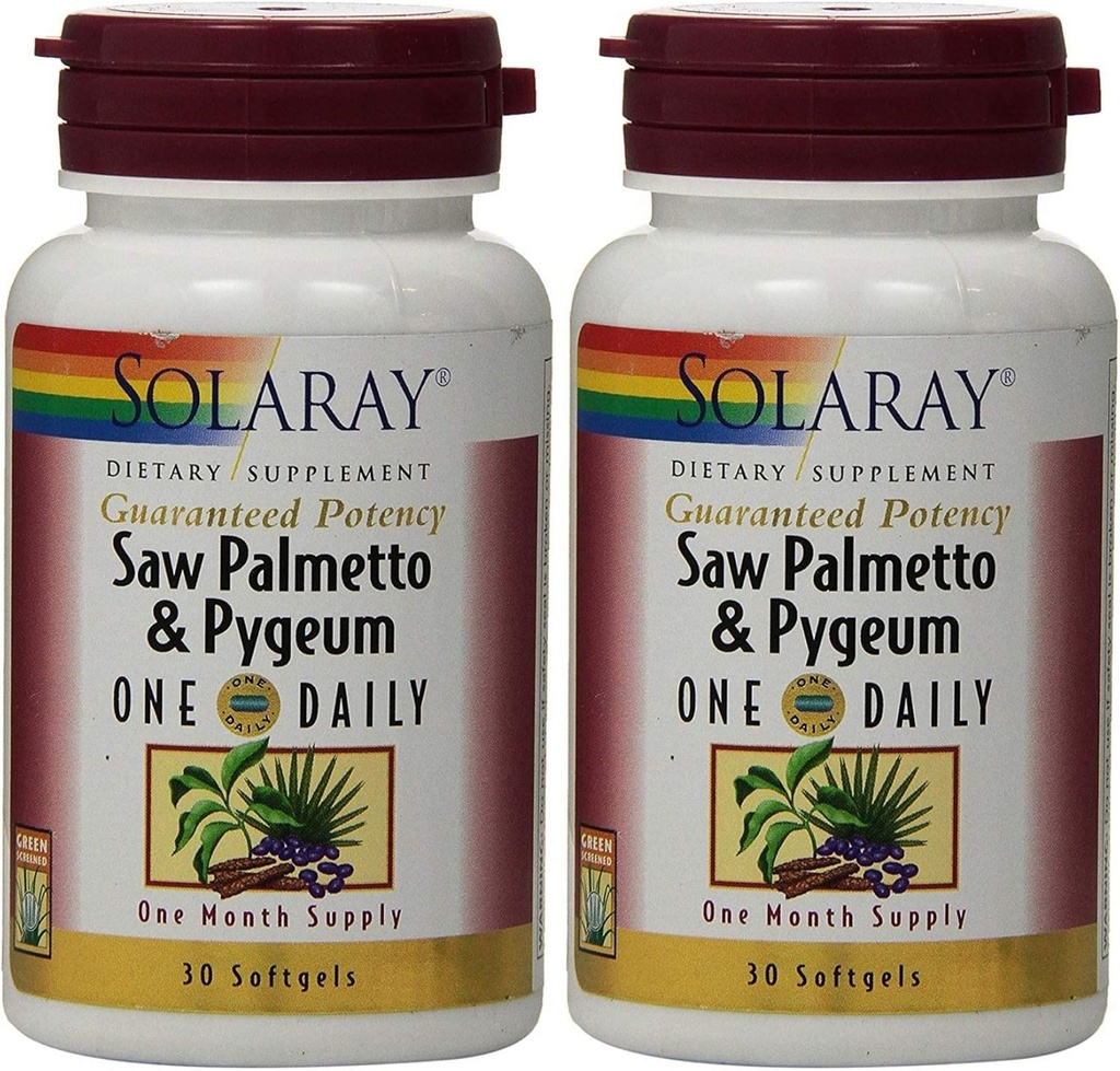 Saw Palmetto and Pygeum One Daily 30 Softgel (pakke med 2) Solaray