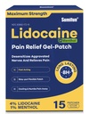 Sumifun 4% Lidocain Patches Plus 1% Menthol - 15 Tæller maksimal styrke OTC smertelindring Patches til tilbage Ache Stiff Neck fælles smerte muskel ømhed tematisk analyse