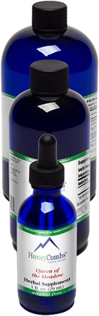HoneyCombs Dronning af Meadowsweet (Meadowsweet) - Urtetilskud til immunsystemet, Urinvejs- og Nyrestøtte - Alkoholfri, kold presset Meadowsweet Liquid Extract, 8 Fl Oz
