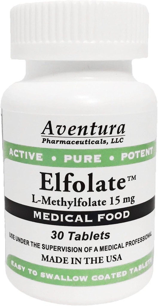 ELFOLAT ® 15 mg L- methylfolat methylfolat methylfolfolat medicinsk kosttilskud Professionel styrke Aktiv ren potent 30 tabletter