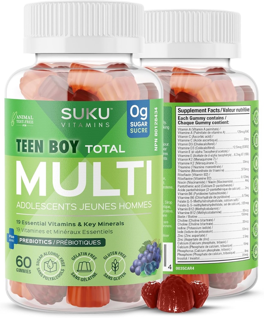 Suku Vitamin Teen Boy Total Multi, 60 CT