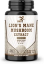 Lions Mane Pills Mushroom Cognition Kapsler (60 Veggie Kapsler) 30% Polysaccharides-Lions Mane Extract Kapsler 124; Brain Supplement, for Brain Sundhed og hukommelse Support
