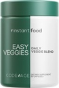 Kodeage Instantfood Easy Veggies, Over 15 Vegetabilske Pulver Ækvivalent All- in- One, Daily Vegan Blend, Hele fødevarer grønne vitaminer supplement kapsler, Phytonutrients Multivitamin, Non- GMO, 90 Kapsler