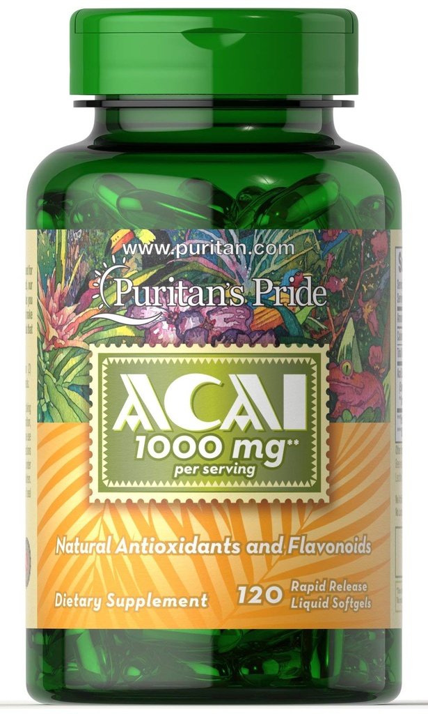 Puritans Pride Acai 1000 Mg, 120 Greve