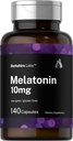 Horbäach Berkshire Labs Melatonin 10mg | 140 Quick Release Capsules | Extra Strength Formula | Non-GMO, Gluten Free Supplement