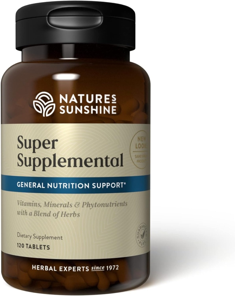 Naturens solskin Super Supplemental: Komplet Multivitamin med mineraler, Antioxidanter & mere til næringsgasser, Samlet Sundhed, Immun & Energistøtte. 120 tabletter