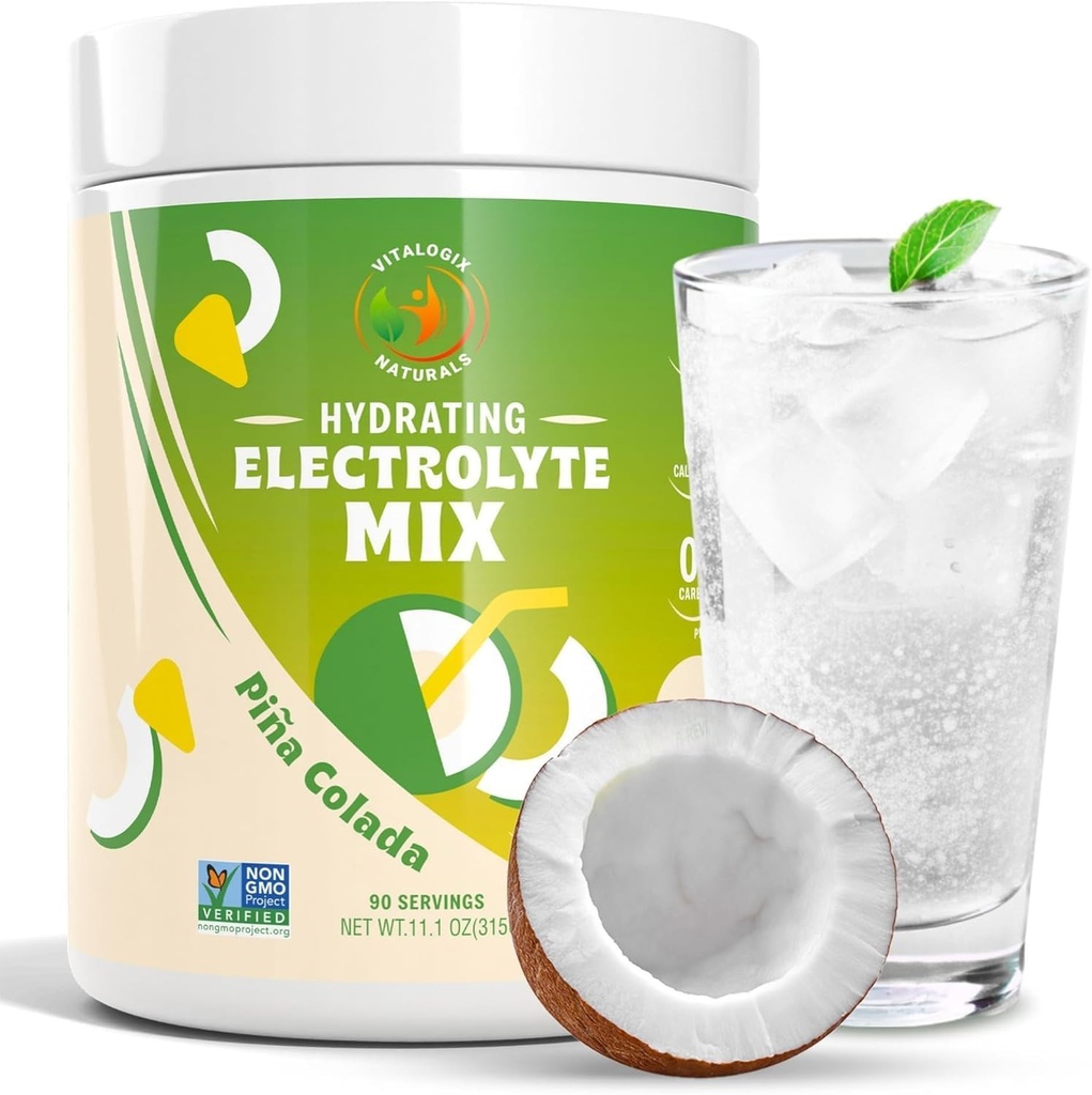 Elektrolytpulver - sukkerfri hydrering mix med Magnesium, kalium, calcium & Natriumpermin 124; Zero Carb Electrolyte Drink for Muscle Recovery, Cramp Relief & Energy