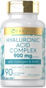 Carlyle Hyaluronic Acid Complex 900 mg 3, med kollagen og MSM 12, 90 Kapsler 124, Non- GMO, Gluten Free Supplement