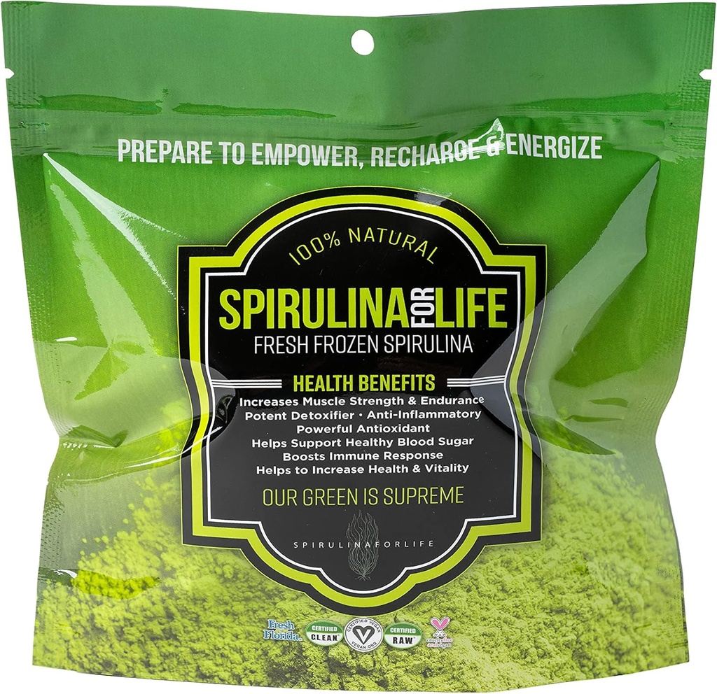 Spirulina 14 Stick Pack Day Supply Live Flash Frossen 100% Pure Grown i Alkaline Water Grown, Hartered og USA mest komplette Super Food Natural Multivitamin