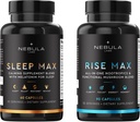 𝐁𝐞𝐬𝐭𝐬𝐞𝐥𝐥𝐞𝐫 Sleep MAX & Rise MAX Professional Bundle All-in-One Premium Nootropics & Functional Mushroom Blend & Calming Blend for Sleep