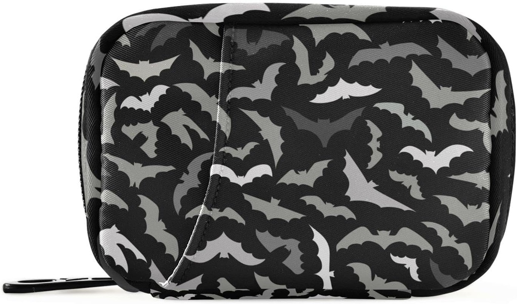 Pill Box Halloween Bats 7 dages Pill sag Rejse Pill Organizer Bag med lynlås Portable ugentlige Vitamin Medicin Supplement Holder Pouch Bag