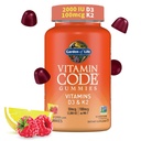 Have of Life Vitamin Code D3 & K2 Gummies med Prebiotika og Probiotika - Knoglesundhed, immunforsvar, og fordøjelsesstøtte, Non- GMO, Gluten- Free, Raspberry Lemon Flavor, 45 Gummies