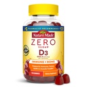 Nature Made Zero Sugar Vitamin D3 Gummies 2000 IE (50 mcg) Per Serving, Bone & immunsupport, Aspartam Free, 110 Vitamin D Gummies, 55 dages forsyning