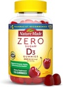 Nature Made Zero Sugar Vitamin D3 Gummies 2000 IE (50 mcg) Per Serving, Bone & immunsupport, Aspartam Free, 110 Vitamin D Gummies, 55 dages forsyning