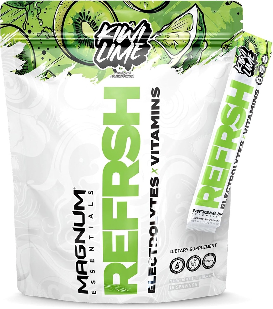 MAGNUM VÆSENTLIGE REFRSH Electrolytes x Vitamin 15 Serveringspose - Kiwi Lime