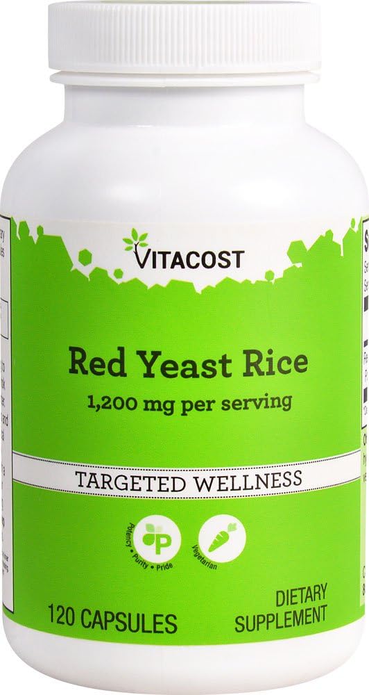 Vitacost Rød Gær Rice - 1200 mg - 120 Vegetariske kapsler