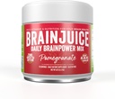 BrainJuice Nootropics Brain Support, Gluten Free Powder for Energy and Focus, Drink Mix med L Theanine, Alpha GPC, Vitamin B, Organic Green Tea Extract Koffein, Pomegranate, 15 Servere