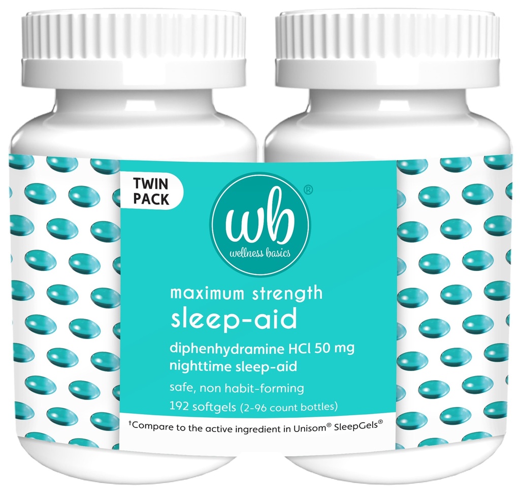 Wellness Basics Sleep Aid Note 124; Maksimal styrke Diphenhydramin HCl 50 mg