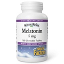 Stress- Relax Melatonin 5 mg af naturlige faktorer, Natural Sleep Aid, Nulstiller Sleep- Wake Cycle, 180 tyggetabletter (180 portioner), Pebermynte Flavor