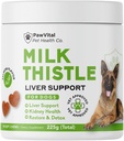 Mælk tidsel til hunde - Max Strength Lever Support Chews, Wild Alaska Salmon Oil & Curcumin - Nyre Detox & Leverstøtte - Natural Lever Support Chews Made with Real Chicken, Cholin & NAC