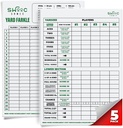 SWOOC Games ® - 5 Big Premium laminerede Yardzee & Farkle Score Cards (11.5in x 8in) med regler - Store Genanvendelige Try Erase Pads til Giant Outdoor Dice
