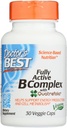 Doctor 's Best Full Active B Complex, Non- GMO, Gluten Free, Vegan, Soy Free, Understøtter energiproduktion, 30 Veggie Caps