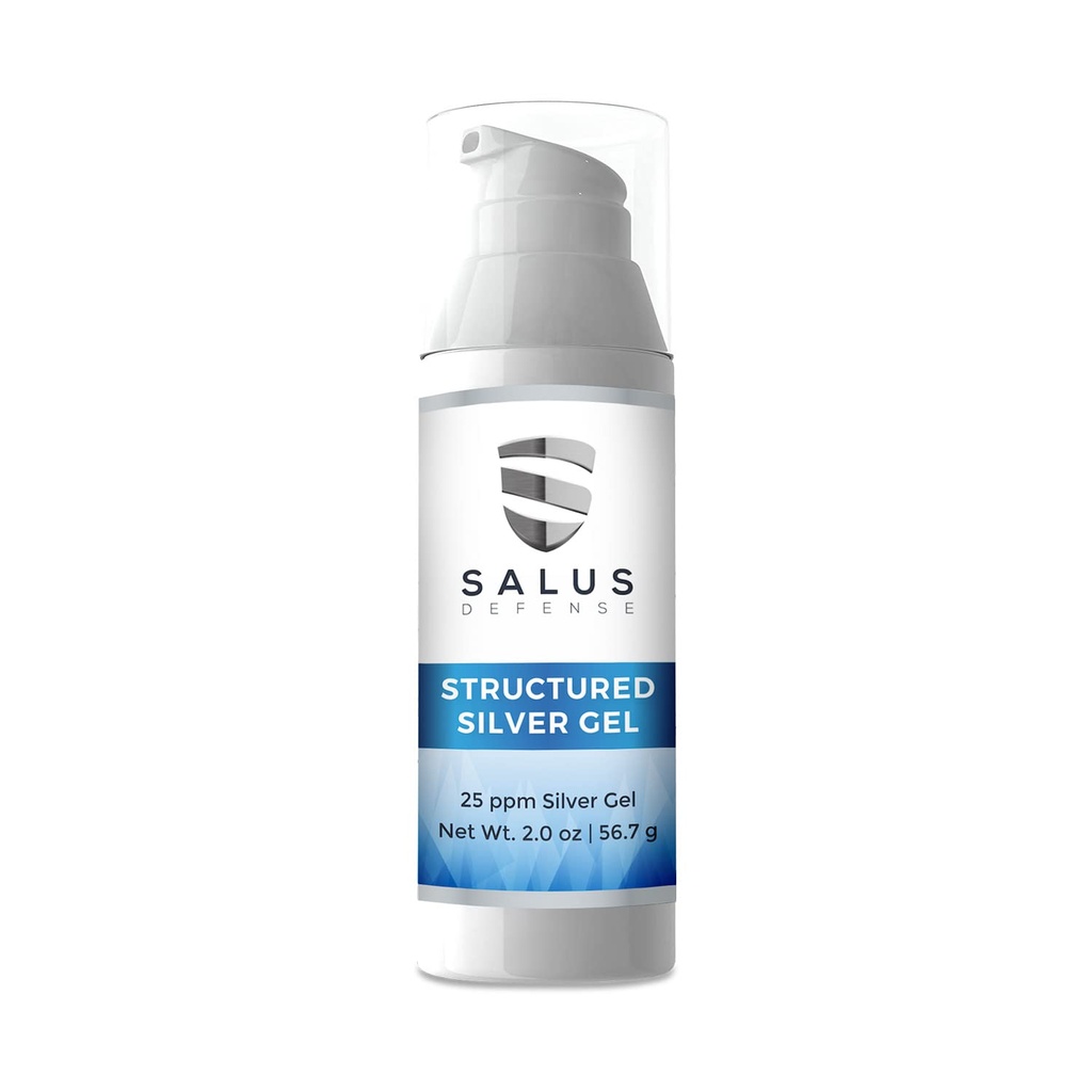 Structured Silver Gel - Nyttig for Bandages - Natural Hand Sanitizer - Bedre end kolloid sølv - 2 Ounce 25ppm Sikker for alle.