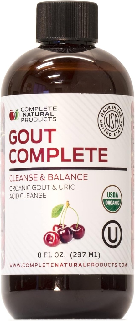 Komplet naturlige produkter Urisyre Komplet - 8oz flydende supplement til støtte Urisyre Cleanse, Nyre Sundhed & Cirkulation med Apple Cider Vincils, Tart Cherry, & Beet Root.