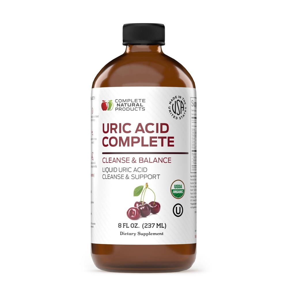 Komplet naturlige produkter Urisyre Komplet - 8oz flydende supplement til støtte Urisyre Cleanse, Nyre Sundhed & Cirkulation med Apple Cider Vincils, Tart Cherry, & Beet Root.
