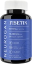Neurogan Fisetin Supplement 500MG - 30 Count 98% Pure Measures 124; Healthy- Aging & Brain Health Fiskeine Kapsler 124; Brain Supplements for Memory and Focus, Senolytic Support Measures 124; Natural Polyphenoler, Non- GMO