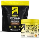 Duft 100% Whey Protein Powder, Chokolade 4 LB & Hydration + Energy Electrolytes, Orange Mango 40 Servering