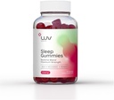 LUV sundhed søvn gummier - Natural Sleep Aid med Magnesium, L-Theanin, Melatonin, Kamille & Tart Cherry - Vegan, Non- GMO, Gluten- Free, Sleep Support Supplement, 30ct