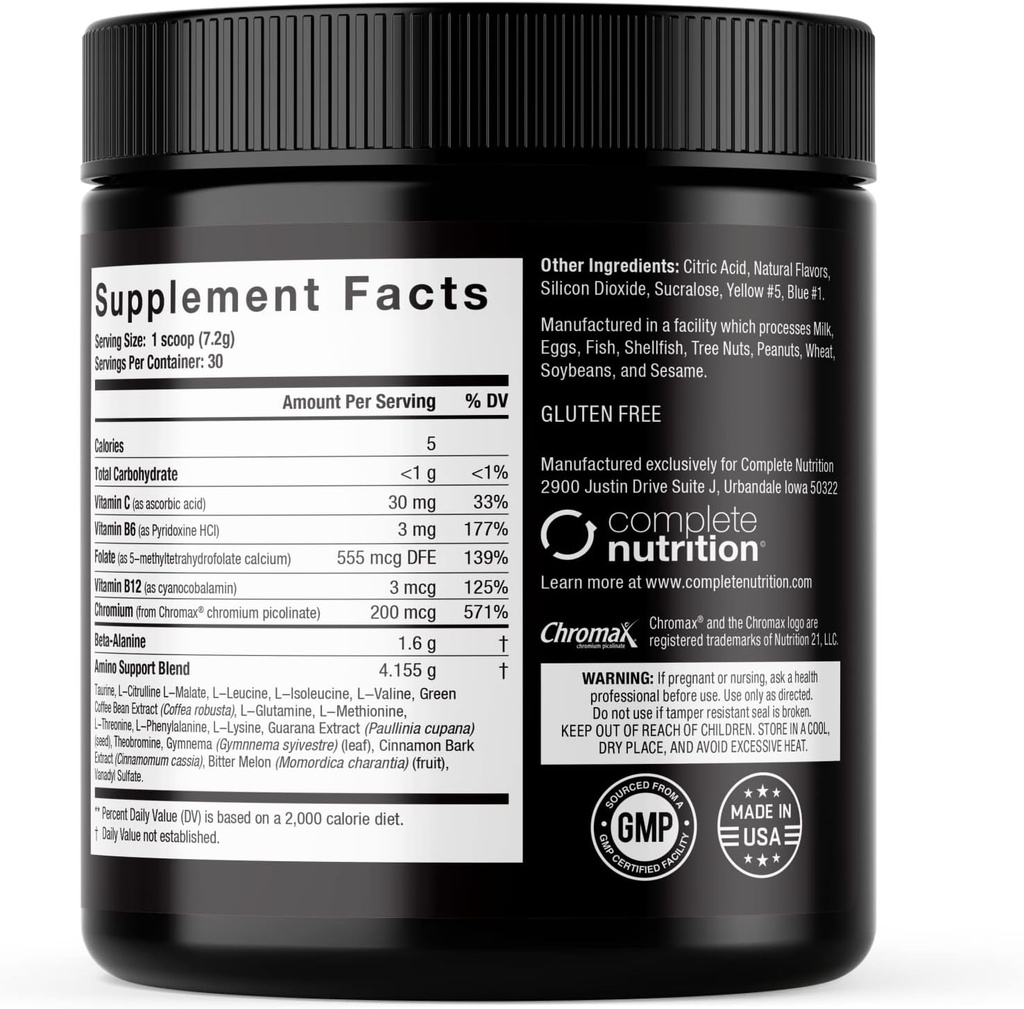 Elite GolElite Guld Amino Optagelse, Green Apple, Aminosyre tillæg, øge energi, Support Muscle Recovery, Beta Alanine, L Citrulline, (30 Servere)