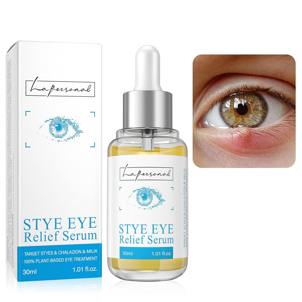 LA.Personal Stie Eye Treatment, Chalazion Remover, Eye Serum for Styes Chalazion og Blepharitis Treatment, with Avocado oil, Sea buckthorn oil & Coffein 1.01 Fl oz / 30 Ml