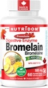 Nutridom Bromelain fordøjelsesmiddel Enzyme Pineapple Kosttilskud, 2400 GDU, 500mg, Non- GMO, Vegan, Gratis Gluten, Soy & Dairy (60 Greve)