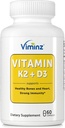 D3- vitamin / K2- 5000 IE (125 mikrogram) - 60 kapsler - understøtter sunde knogler & hjerte, stærk Immunitet