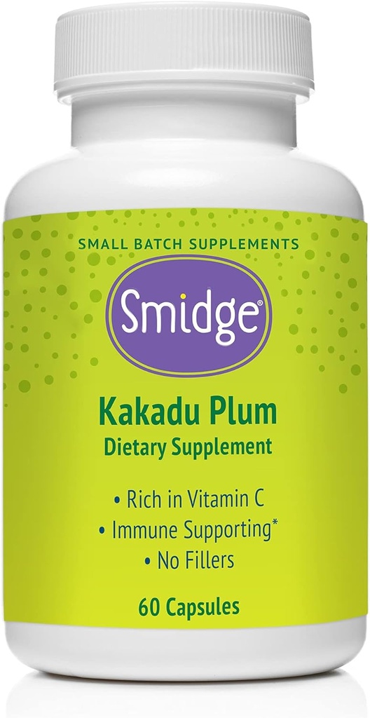 Smidge ® Kakadu Plum Kapsler, 60 ct. Pure, Non- GMO Vitamin C fra Australske Kakadu Plum. Ingen fyldstoffer, ingen ascorbinsyre