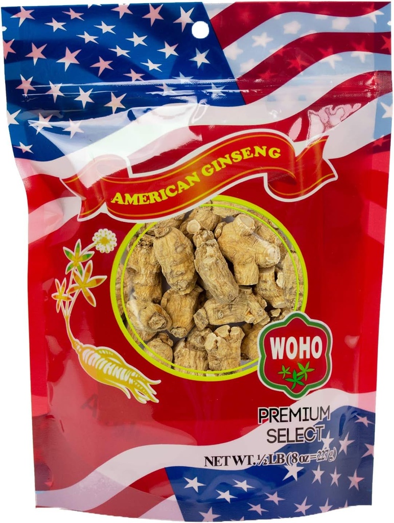 WOHO korte ekstra store amerikanske Ginseng Rødder 8 oz taske