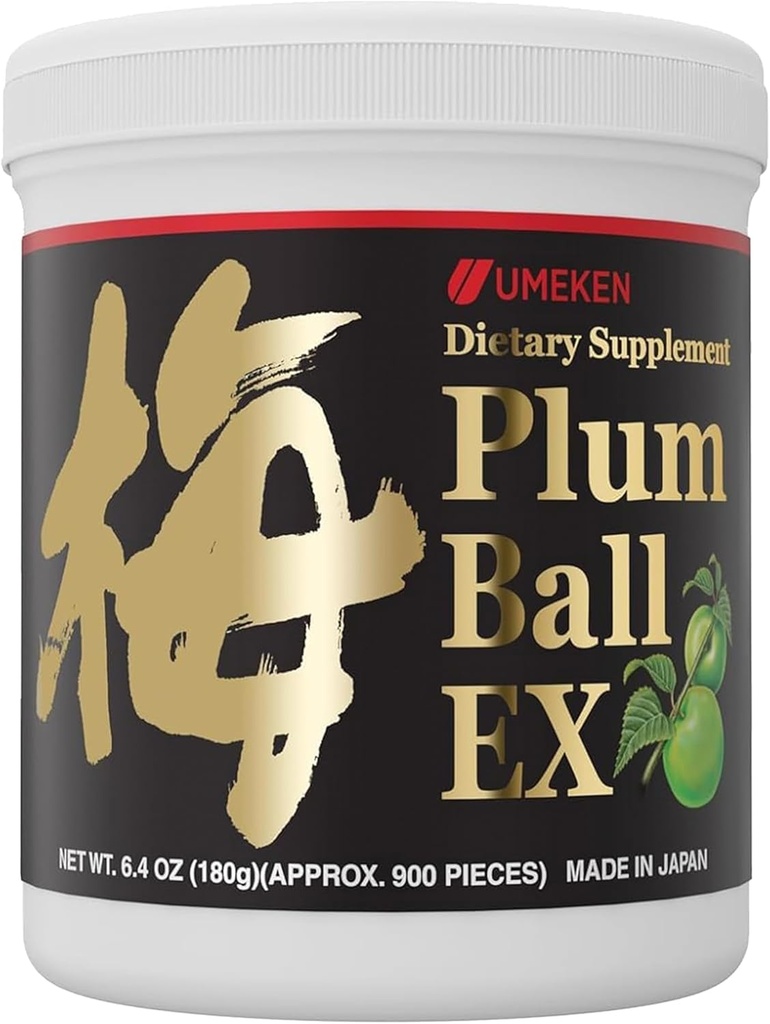 Umeden Plum Ball EX, Koncentreret ekstrakt med antioxidanter, Citronsyre og Mumefural, Dagligt tillæg, Japansk Green Plum Extract, 3 Måned Supply, 6.4oz, 180g Flaske, Pack of 1