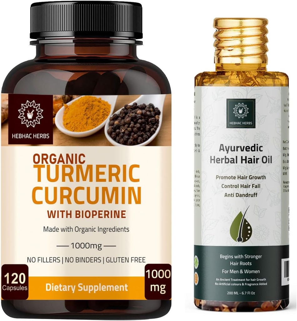 Gurkemeje Curcumin Kapsler og ayurvedic urteolie