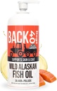 BACK 40 Hunde Wild Alaska Fish Oil for Hunde, Hud og Coat Supplement til Hunde & Kat, Omega- 3- Rich Salmon and Pollock Oil, EPA & DHA Dog Salmon Oil for Brain, Heart, og Joints 32 fl oz