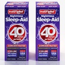 Nattetid Sleep- Aid Flydende, 50mg Diphenhydramin HCl, Twin Value Pack (80 Doser), Grape Flavor, Fall Assaple Fast & Stay Assaple Longer
