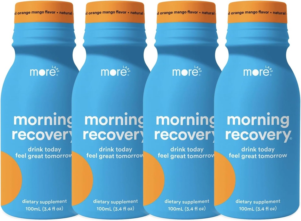 Flere Labs Morning Recovery Orange Mango Flavor Electrolyte & Milk Thistle Drink 4 Pakke 124; Hydrate Mens Drikkevare 124; Meget Opløselig Væske DHM